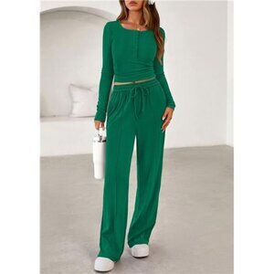 Women's Trendy 2 Piece Outfits Lounge Sets Green